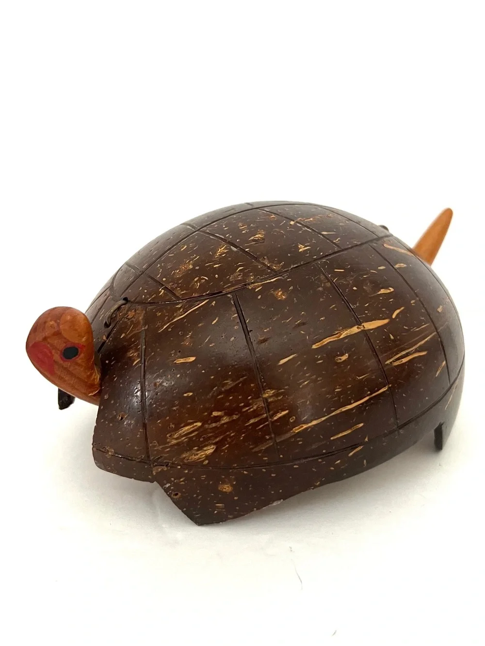 Handcrafted Brown Coconut Shell Turtle Accent - Eco Home Decor